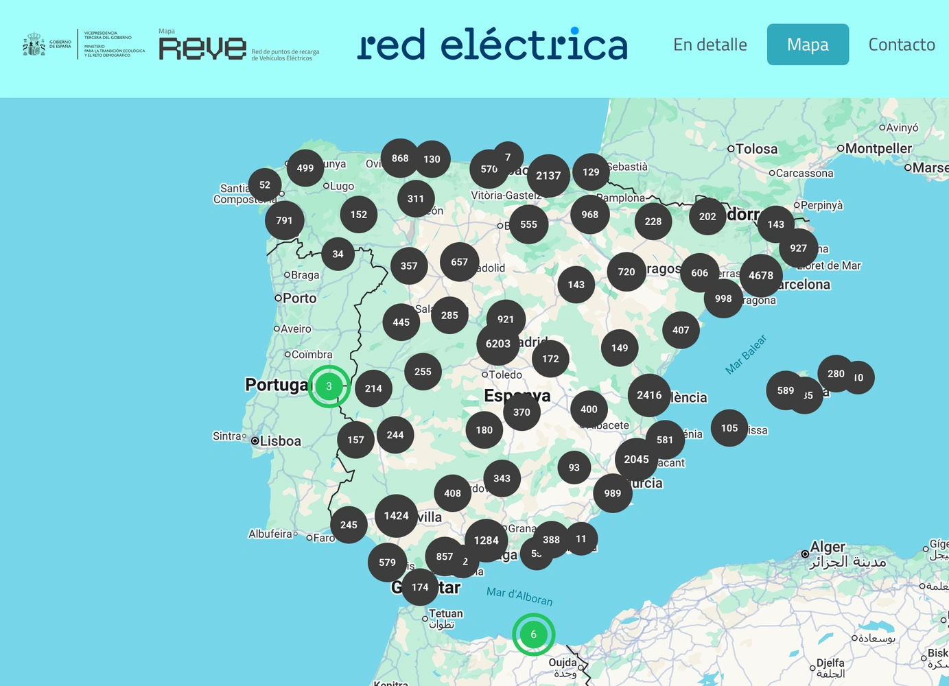 Puntos de recarga para vehiculos electricos en España - Red Eléctrica