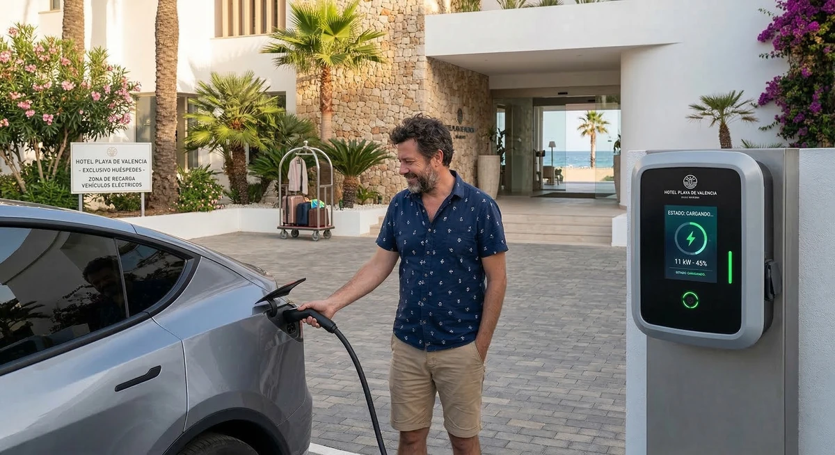 Puntos de carga eléctricos en Hoteles