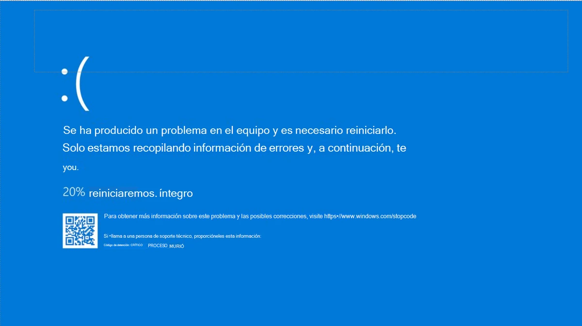 Se ha producido un problema en el equipo