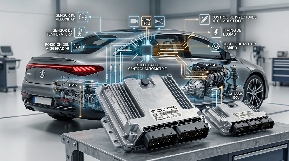 Un coche eléctrico actual tiene docenas de unidades de control electrónico