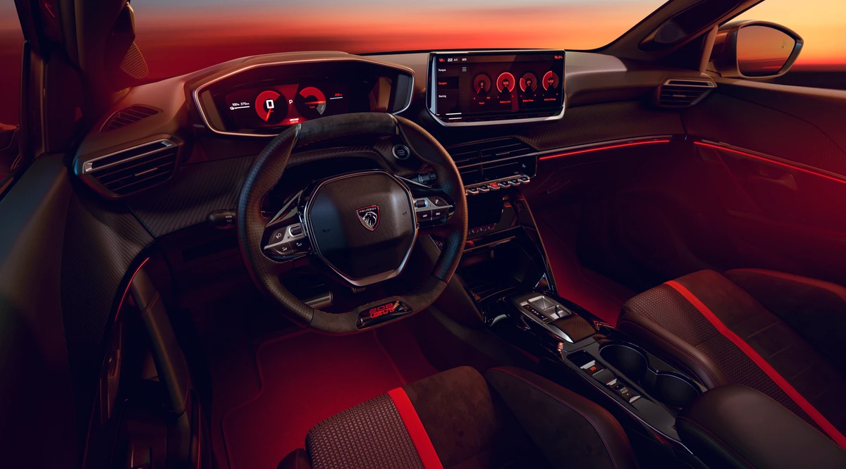 Interior del nuevo Peugeot e-208 GTi