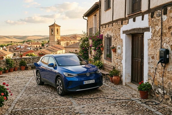 El coche eléctrico en el pueblo: cuándo compensa fuera de la ciudad