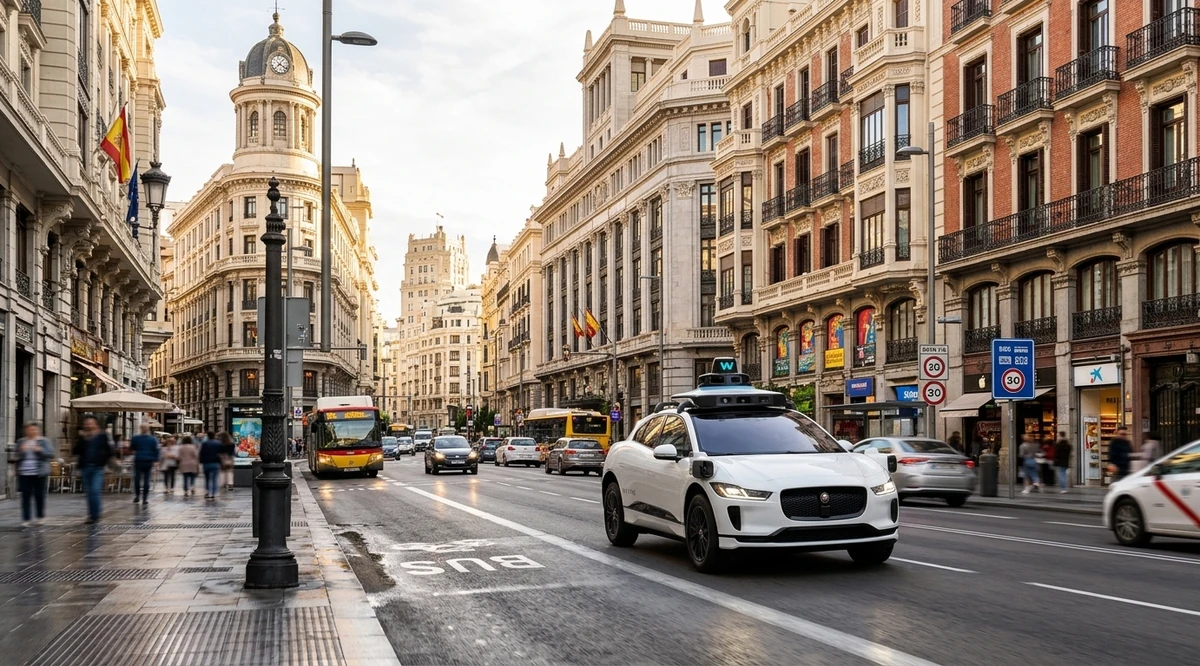 Jaguar I-PACE eléctrico de Waymo con los sensores de su sistema de conducción autónoma en el techo y en los laterales