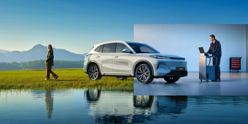 Imágen de fondo para la capacidad y configuración del modelo E2 de Geely
