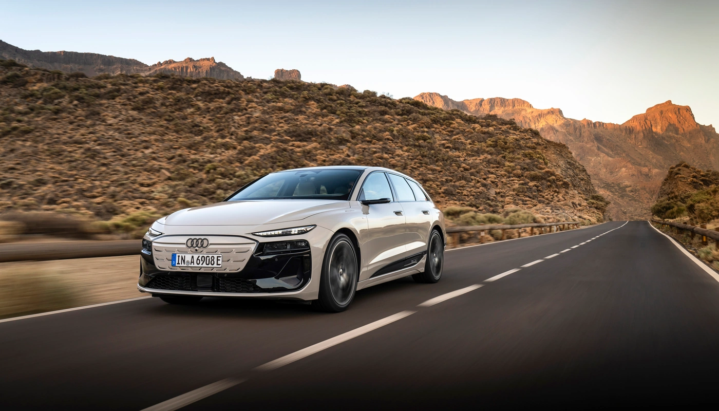 Audi A6 Avant E Tron - Contexto Entorno Real Contexto Conduciendo Exterior Frontal Izquierda