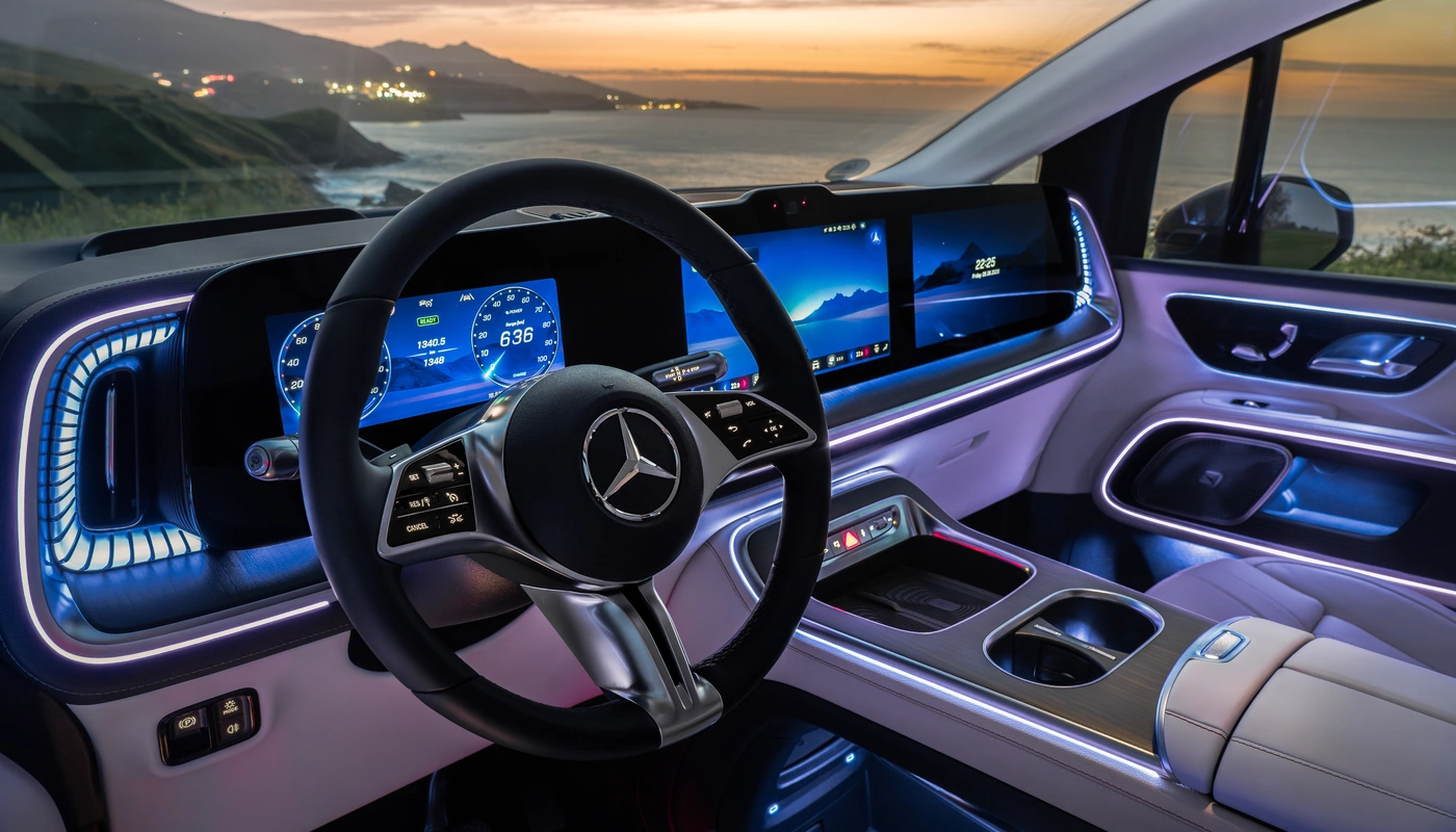 Mercedes Benz Vle - Interior Salpicadero Interior Pantalla Central Interior Volante Interior Detalle