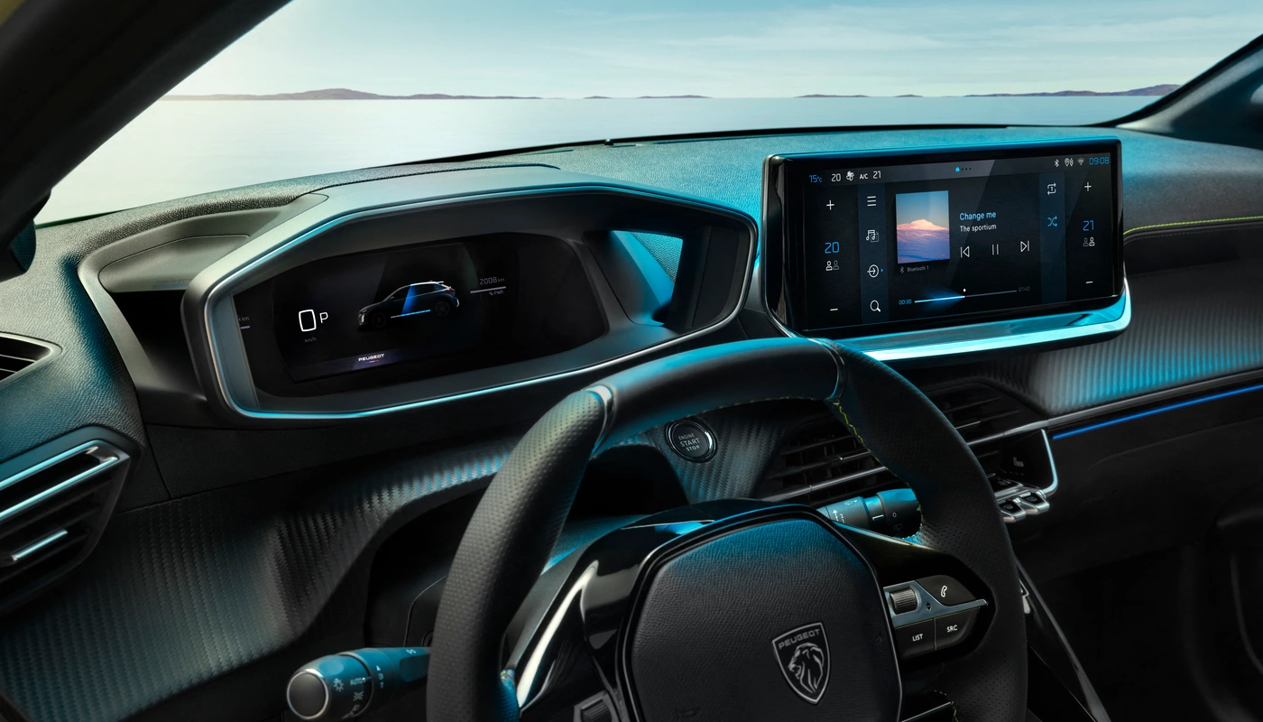 Peugeot E 208 - Interior Salpicadero Interior Pantalla Central Interior Volante
