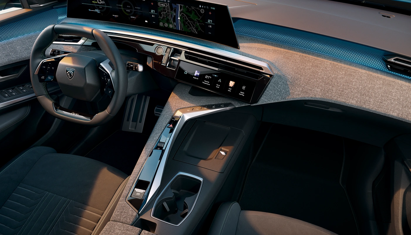 Peugeot E 3008 - Interior Salpicadero Interior Asientos Delanteros Interior Pantalla Central Interior Volante