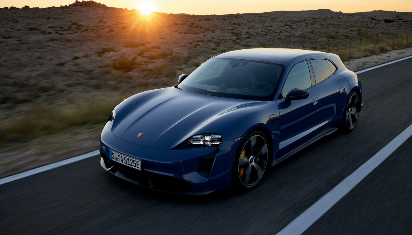 Porsche Taycan Sport Turismo - Contexto Entorno Real Contexto Conduciendo Exterior Frontal Izquierda