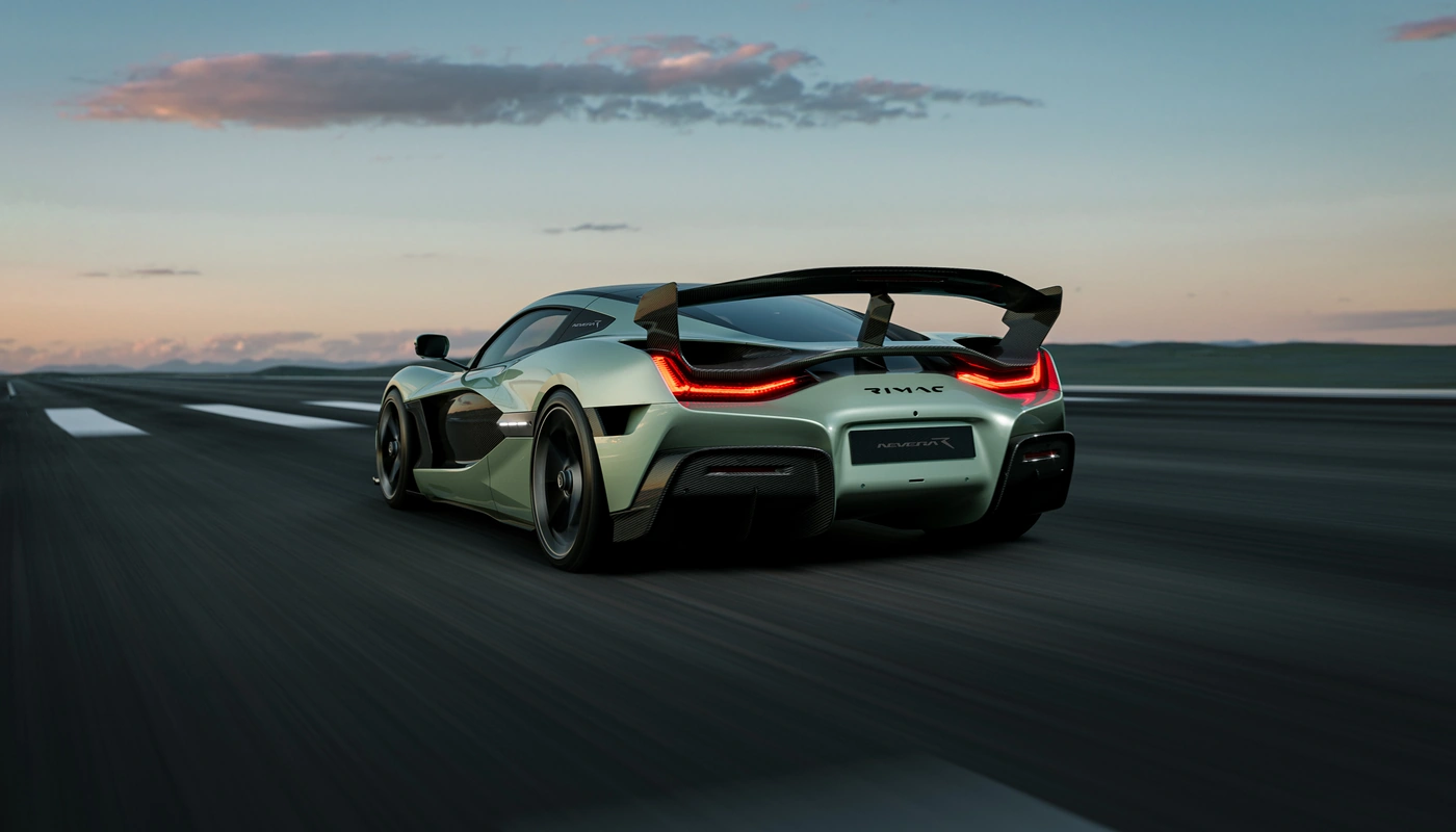 Rimac Nevera R - Contexto Entorno Real Contexto Aparcado Exterior Trasera Exterior Trasera Derecha