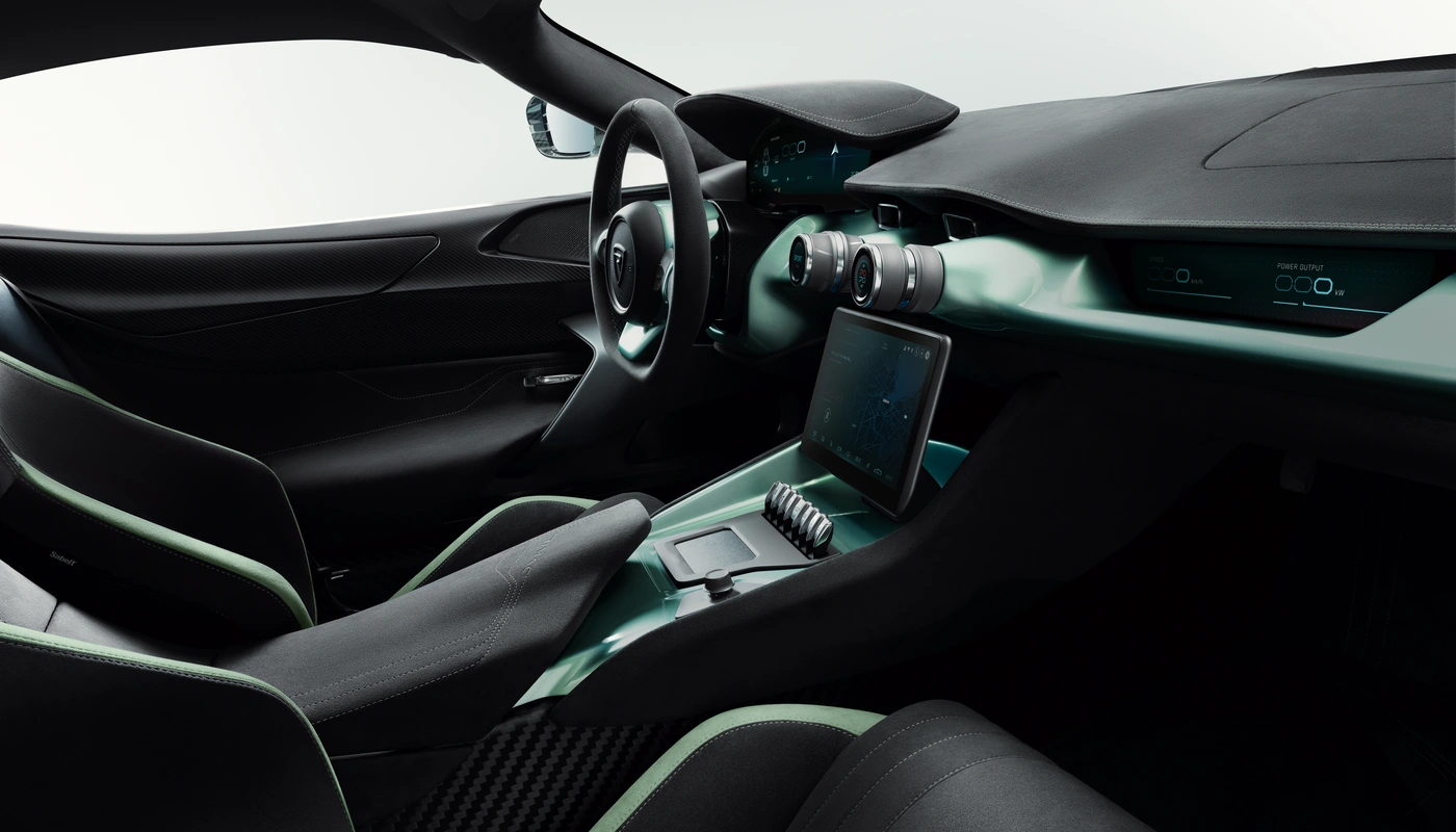 Rimac Nevera R - Interior Asientos Delanteros Interior Pantalla Central