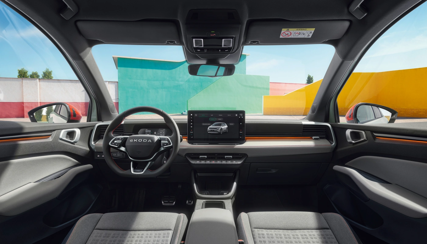 Skoda Epiq - Interior Salpicadero Interior Pantalla Central Interior Volante Interior Detalle