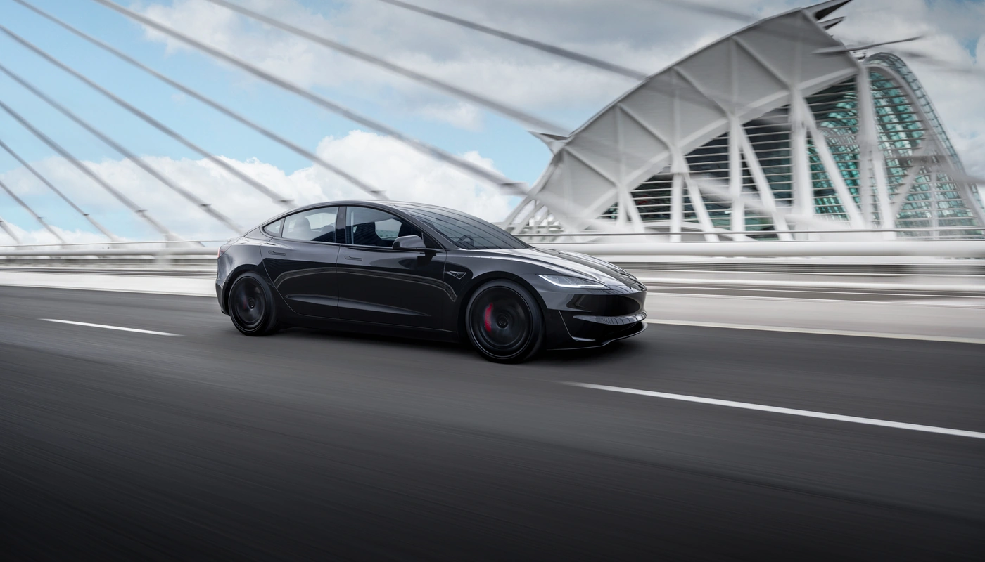 Tesla Model 3 - Contexto Entorno Real Contexto Conduciendo Exterior Lateral Derecha