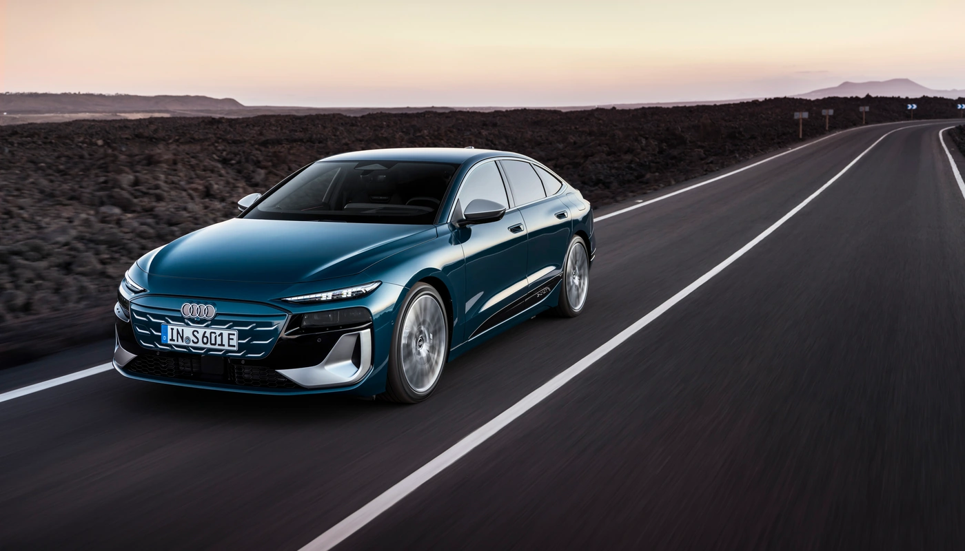 Audi A6 Sportback E Tron S6 - Contexto Entorno Real Contexto Conduciendo Exterior Frontal Izquierda