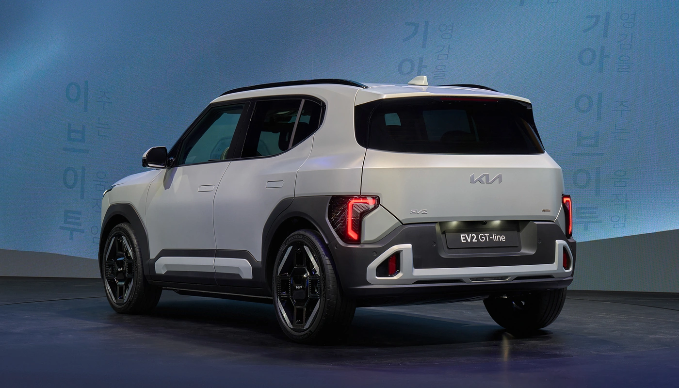 Kia Ev2 Earth - Contexto Estudio Contexto Aparcado Exterior Trasera Derecha