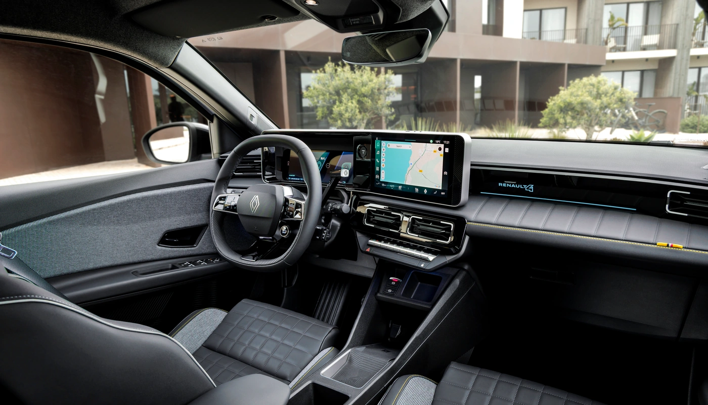 Renault 4 Iconic - Interior Pantalla Central Interior Volante Interior Detalle